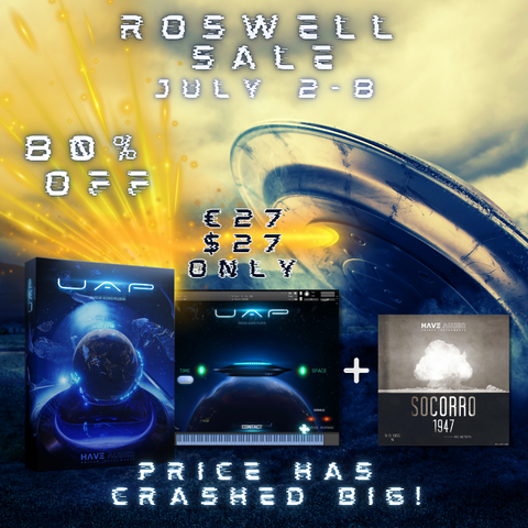 Roswell Sale Promotional Banner: July 2-8 - 80% OFF - Price has crashed down! €/$ 27 ONLY - Click to buy now