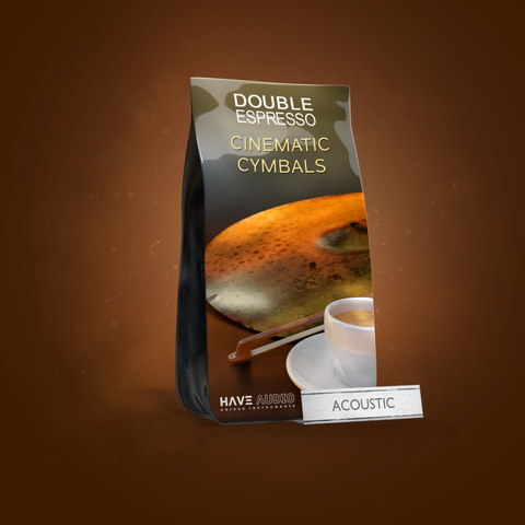 Cinematic Cymbals Acoustic Ristretto cover – condensed, focused version of the full Cinematic Cymbals library, offering cinematic cymbals sounds and textures for Kontakt