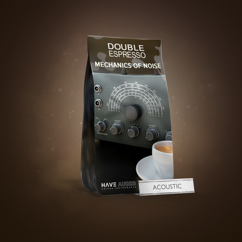 Mechanics of Noise Ristretto Acoustic cover – compact version of analog noise textures, industrial drones and glitch hits, in Kontakt