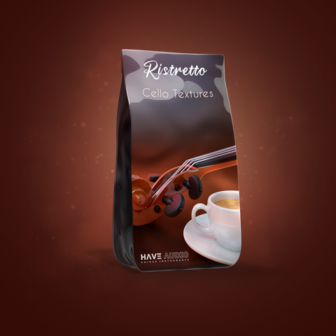 Cello Textures Ristretto cover – condensed, focused version of the full Cello Textures library, offering cinematic cello textures for Kontakt
