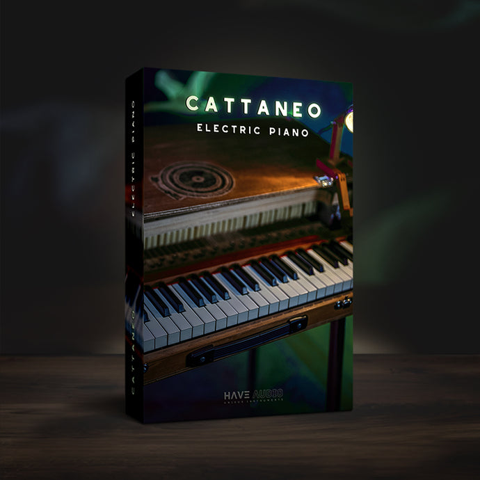 CATTANEO Electric Piano Kontakt cover – custom-modified electric piano with dreamlike tone, cassette tape noise, wobble, granular textures for cinematic warmth